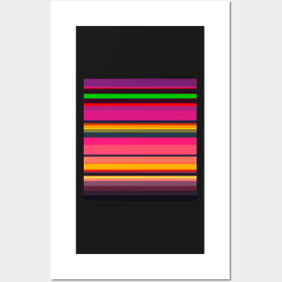 Neon Sunset Stripes Pink Posters and Art